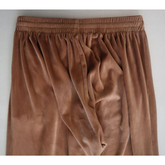 SKIMS Women's Sz Small Sienna Brown/Tan Velour Wide Leg Track Pants - Picture 6 of 9